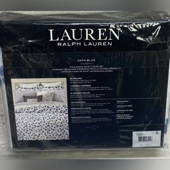 BRAND NEW RALPH LAUREN F/Q 3PC DUVER COVER SET ANYA FLORAL